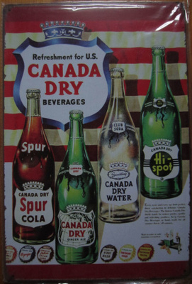 Canada Dry - Metallinen taulu  20 x 30cm [Todella Upea]