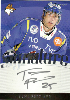2011-12 Cardset TOMI PETTINEN Lukko Signature nimmari