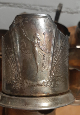 Metallinen lasinpidike USSR 6 kpl podstakannik