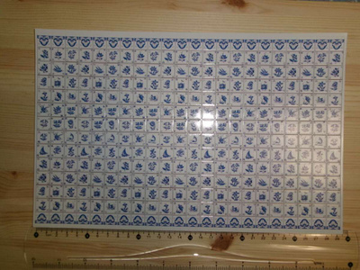 Nukkekoti kaakeli kartonki delft