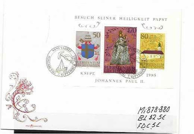 LIECHTENSTEIN Mi 878-880 luett. 2,5€  FDC  luett.5€