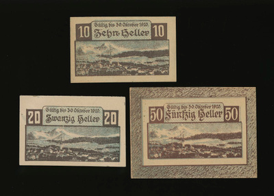 Itävalta Notgeld 10, 20, 50 Heller, Windischgarsten