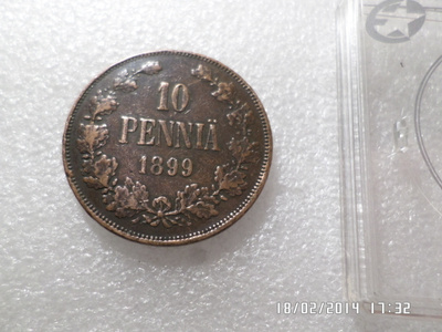 10 penniä 1899 kulkematon hivenen tasaisesti patinoitunut