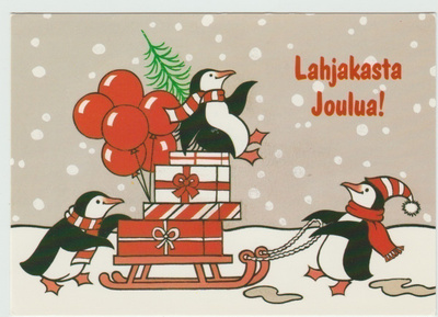 Pingviinit vetävät rekeä