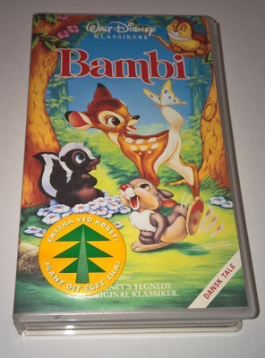 WALT DISNEY BAMBI DANSK TALE  VHS