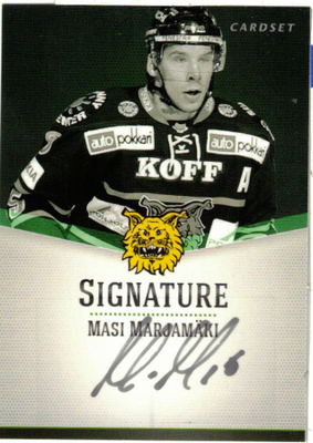 2012-13 Cardset MASI MARJAMÄKI Ilves Ässät Signature nimmari