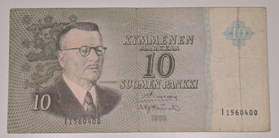 10 Markkaa 1963 ilman Litt I1560400
