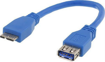 Deltaco USB 3.0 Adapteri, Micro B uros - A naaras, 0.1m UUSI