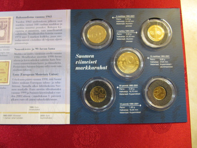 Suomen Markan historia 1860-2001 rahasarja.
