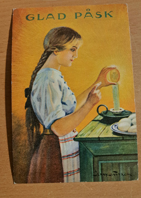 Jenny Nyström: UP pk, nainen leipoo ,kulkenut 1984