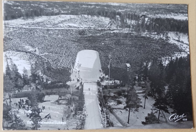 Holmenkollen, hyppyrimäki mäen päältä katsottuna, mv pk ei p