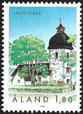 Åland 1991  Vårdön kirkko 1,80 mk ** LaPe 054