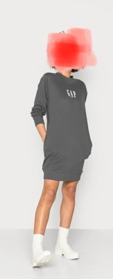 GAP soft black musta harmaa college mekko taskuilla S(M/l)