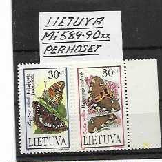 LIETUVA Mi 589-90** perhoset