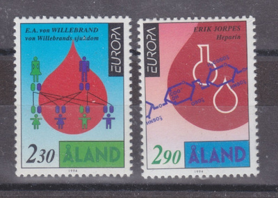 Åland 1994 Europa merkit postituoreena.