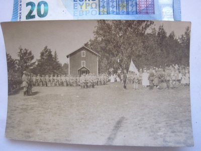 Valokuva Suojeluskunta Paraati 1919 Ahvola Jääski Antrea ?