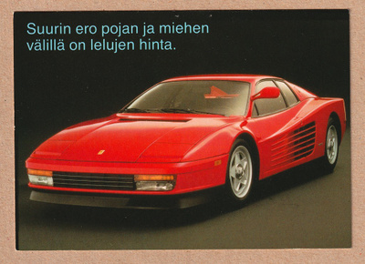 Postikortti: Ferrari Testarossa