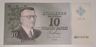 10 Markkaa 1963 Litt. A AO5755733