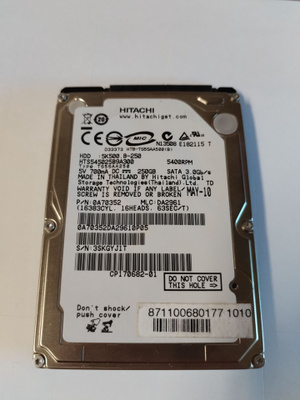 Kovalevy Hitachi 250GB,kannettavaan tietokoneeseen.