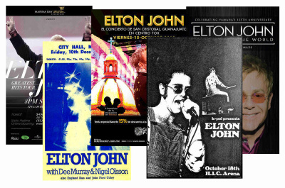 ELTON JOHN -- juliste setti A4 x 5 (mm. UPEA lahja !!!)
