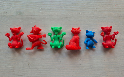 Aristokatit – värilliset vintage figuurit (6 kpl)
