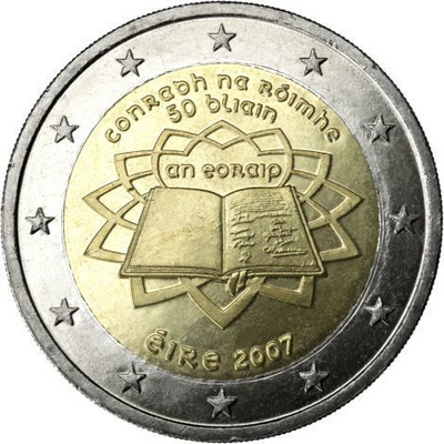 IRLANTI ERIKOISEURO 2 EUROA 2007 (ROOMAN SOPIMUS 50 V.) 