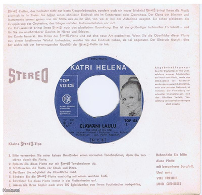 KATRI HELENA elämäni laulu / lintunen 45 -1971-