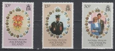 (S0130) ASCENSION 1981 (Royal Wedding). Mi ## 299-301. MNH**