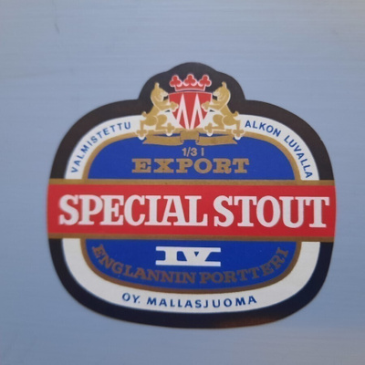 Etiketti olut Mallasjuoma Special Stout IV