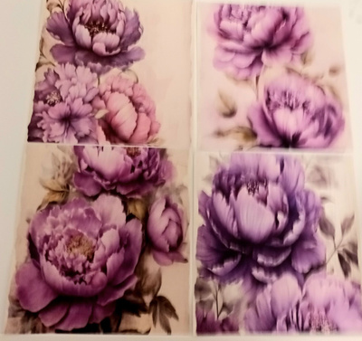 Kuviopaperi PIONIT / 4 kpl -setti / 14 x 14 cm