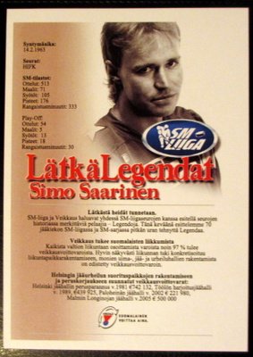 Simo Saarinen HIFK Lätkälegendat