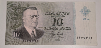 10 Markkaa 1963 Litt. A AZ7920748