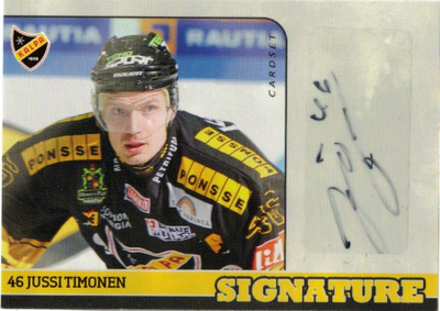 2014-15 Cardset JUSSI TIMONEN KalPa Signature nimmari