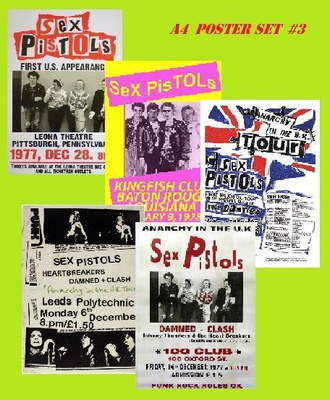 SEX PISTOLS -- juliste setti A4 x 5 (mm. UPEA lahja!) #3