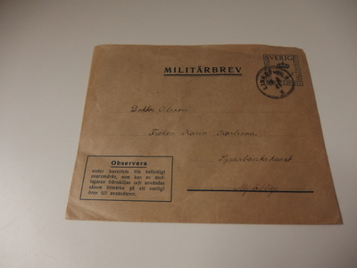 Militärbrev ja vastausmerkki , ehiö 1940 -luvulta