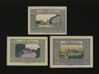 Itävalta Notgeld 10, 20, 50 Heller, Neumarkt 1920