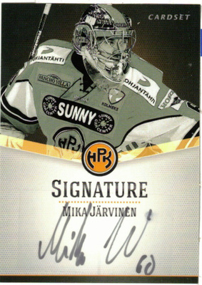 2012-13 Cardset MIKA JÄRVINEN HPK Signature nimmarI
