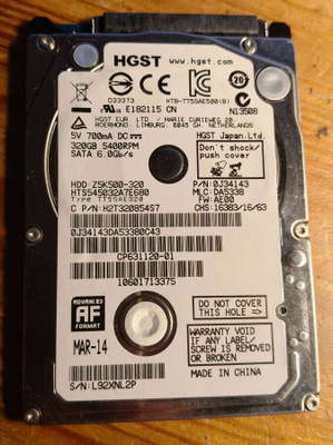 320GB 2,5" kiintolevy