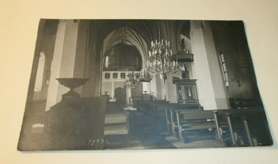 Kemiö, Kemiön kirkko, sisäkuva ja urkuparvi, mv pk, p .1934