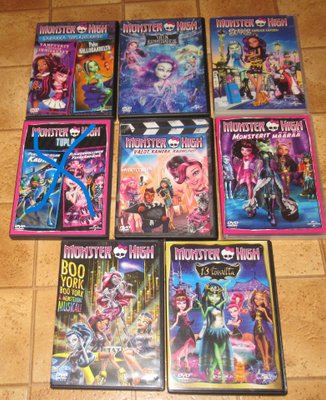7 kpln paketti Monster High animaatiot DVD levyt kerralla