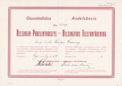 OKK 1939 Helsingin Puhelinyhdistys