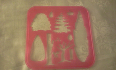 TUPPERWARE Piirrustuslevy : puut , pensas, omena, päärynäpuu