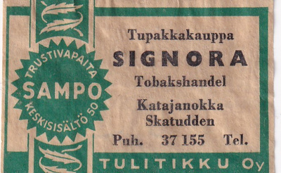 Helsinki, SIGNORA tupakkakauppa,   s35