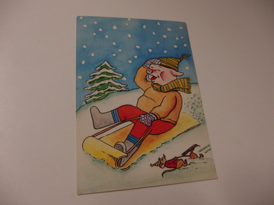 Kulkematon Postipankki -kortti , Possu laskee mäkeä