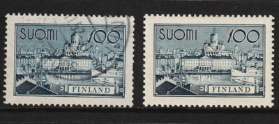 1942 100mk Helsinki Yleimerkki leimattuna ja leimaamattomana