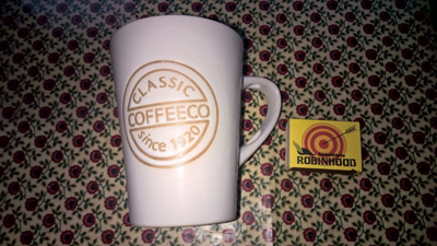 Isokokoinen Coffeeco- "koffee"-muki hienossa kunnossa