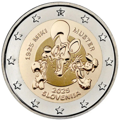 ** SLOVENIA 2€ 2025 Miki Muster pillerissä **