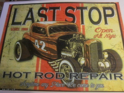 Laminoitu Last Stop hot rod repair. Koko A4