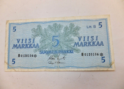 5 mk 1963 Litt B B-sarja * Tähti