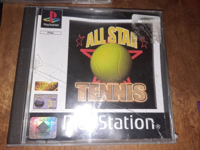 Sony PS1 All Star Tennis videopeli Black Label CIB PAL